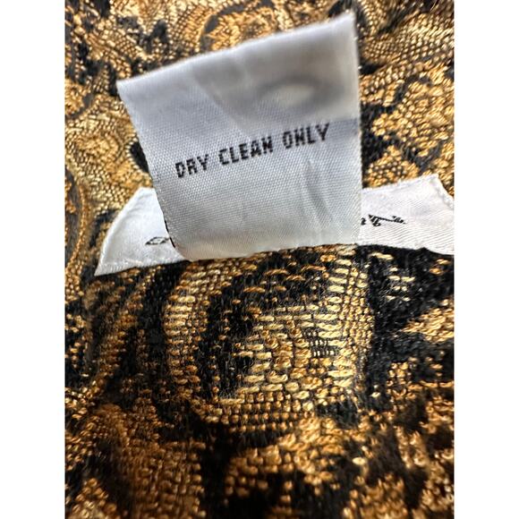 Vintage Erin‎ London Tapestry Jacket L Gold Black Floral Paisley Velvet Blazer - Picture 9 of 10